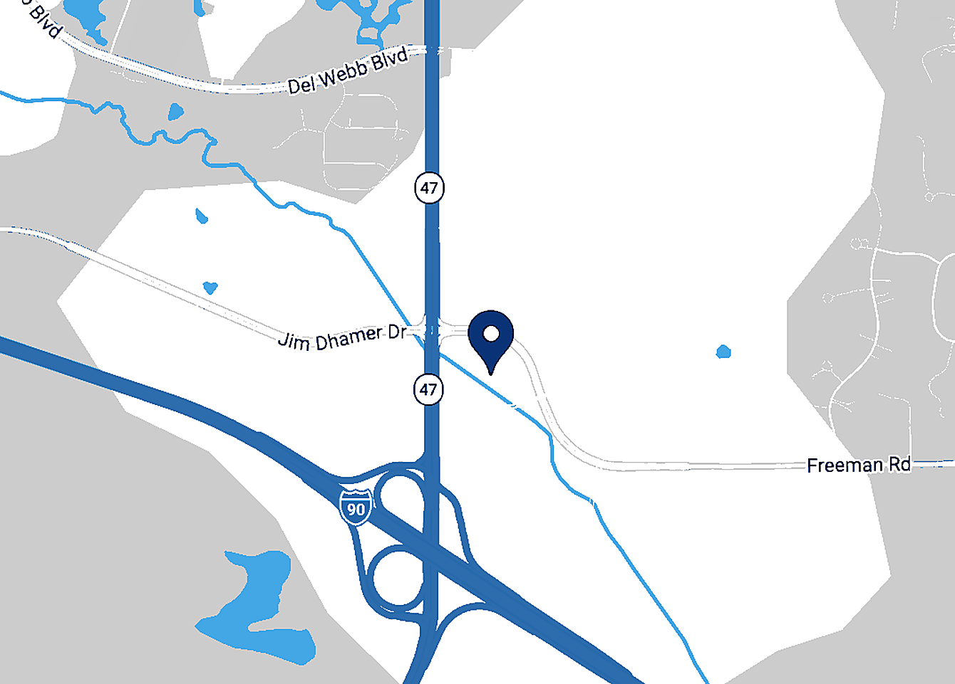 Map showing Huntley Ford at 13900 Automall Drive, Huntley, IL 60142